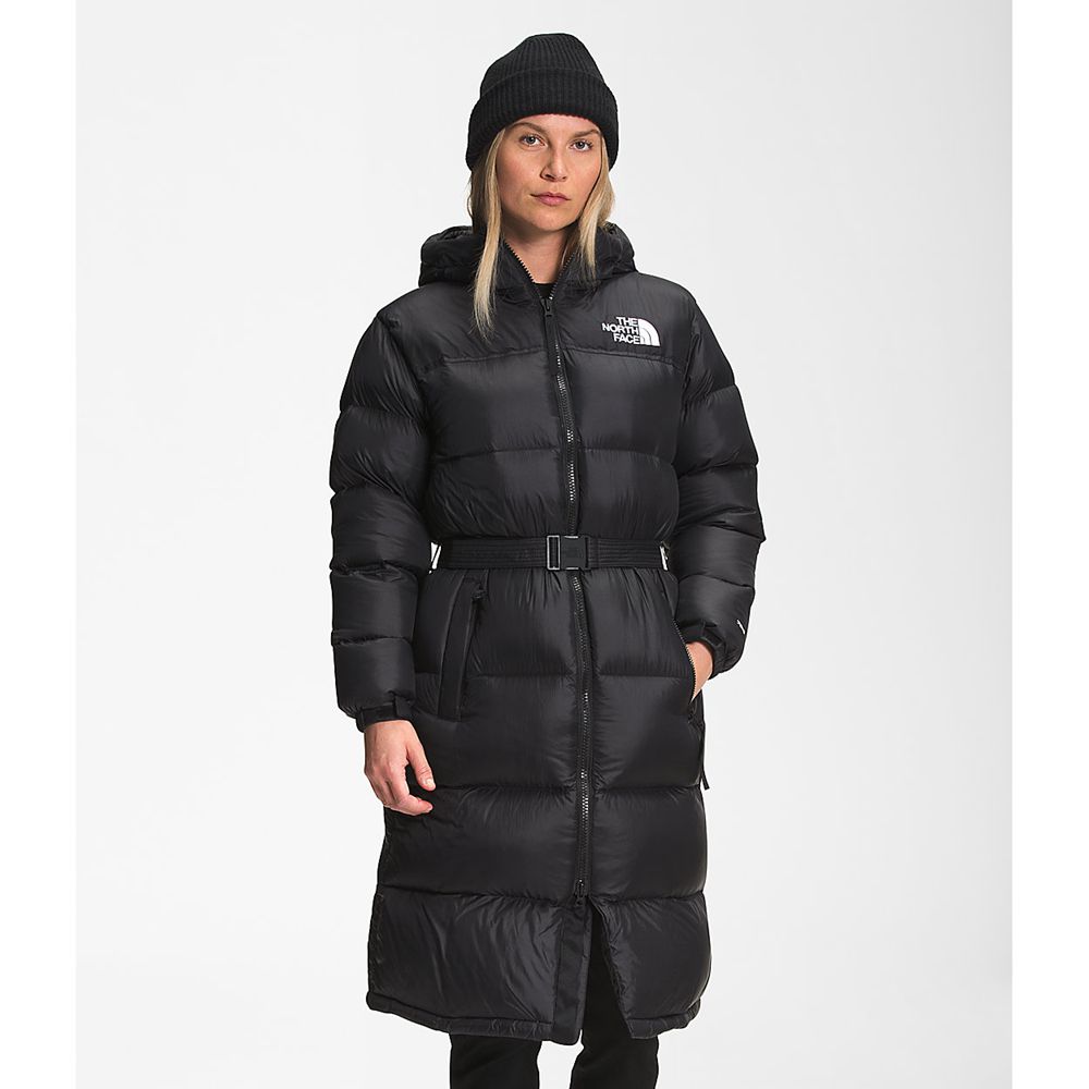 The North Face Parka Womens Australia - The North Face Nuptse Belted Long Black (WAZ-958067)